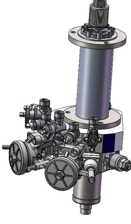 PU Mixing Head 3D Drawing